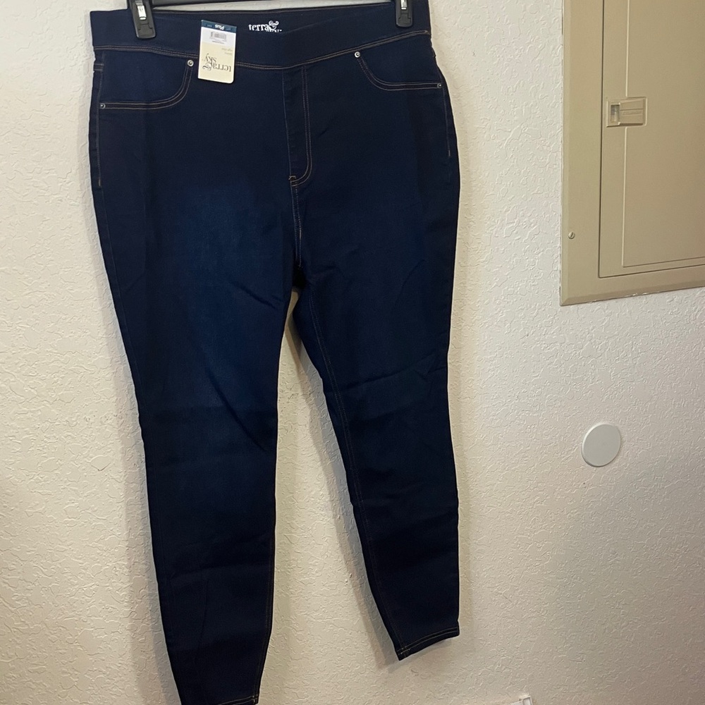 Terra & Sky High-rise skinny dark blue Jeggings